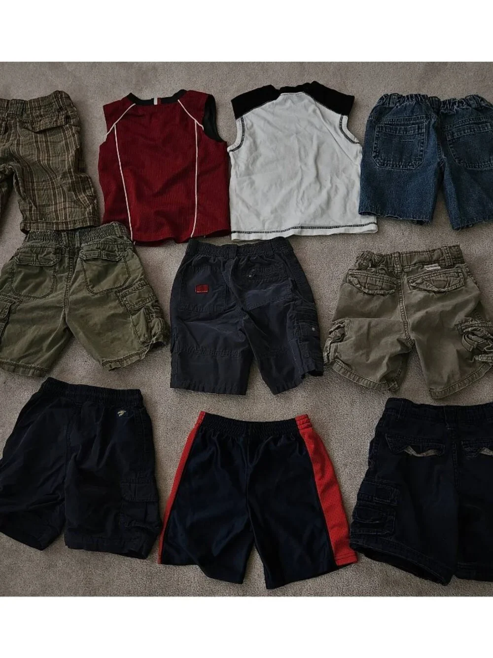 8 Shorts 2 Tanks Lot Boys 4T 4 5T Cargo Old Navy OshKosh TCP (FADING) Play Cond